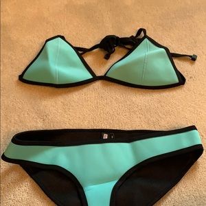 Triangl turquoise bikini set